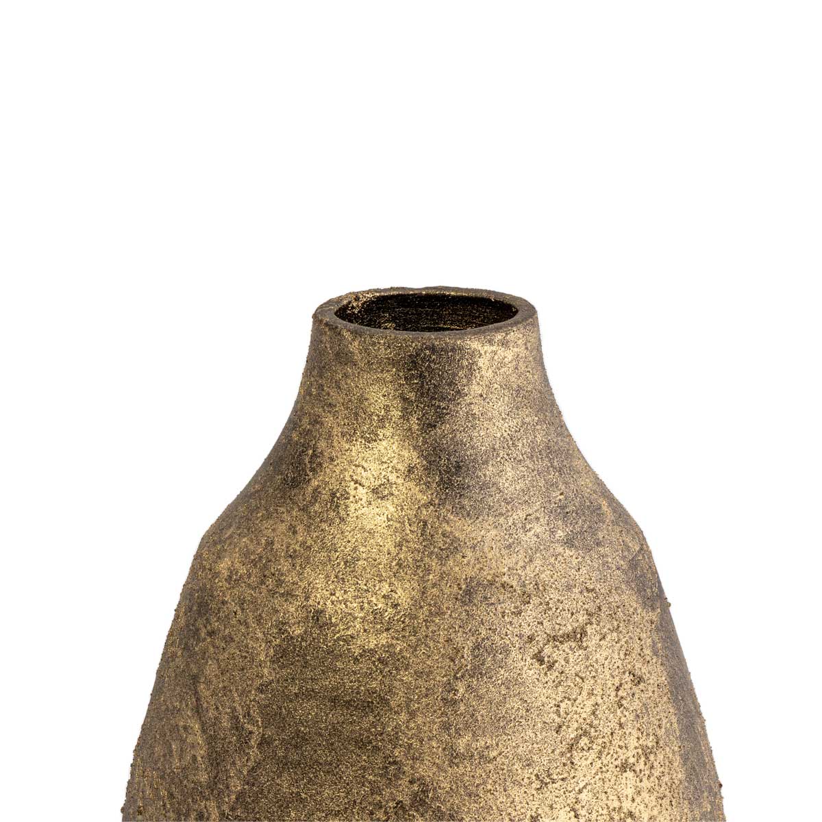 Jarra de cer&acirc;mica rustic SAND dourada 25cm