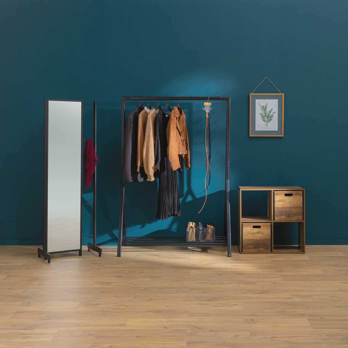 Estante indus castanho escuro para 4 cubos MIXMODUL