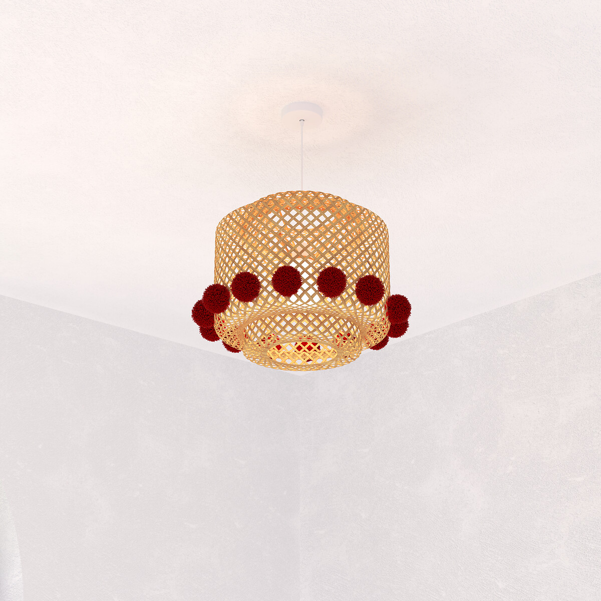 Candeeiro de teto LIBY com pompom 28cm