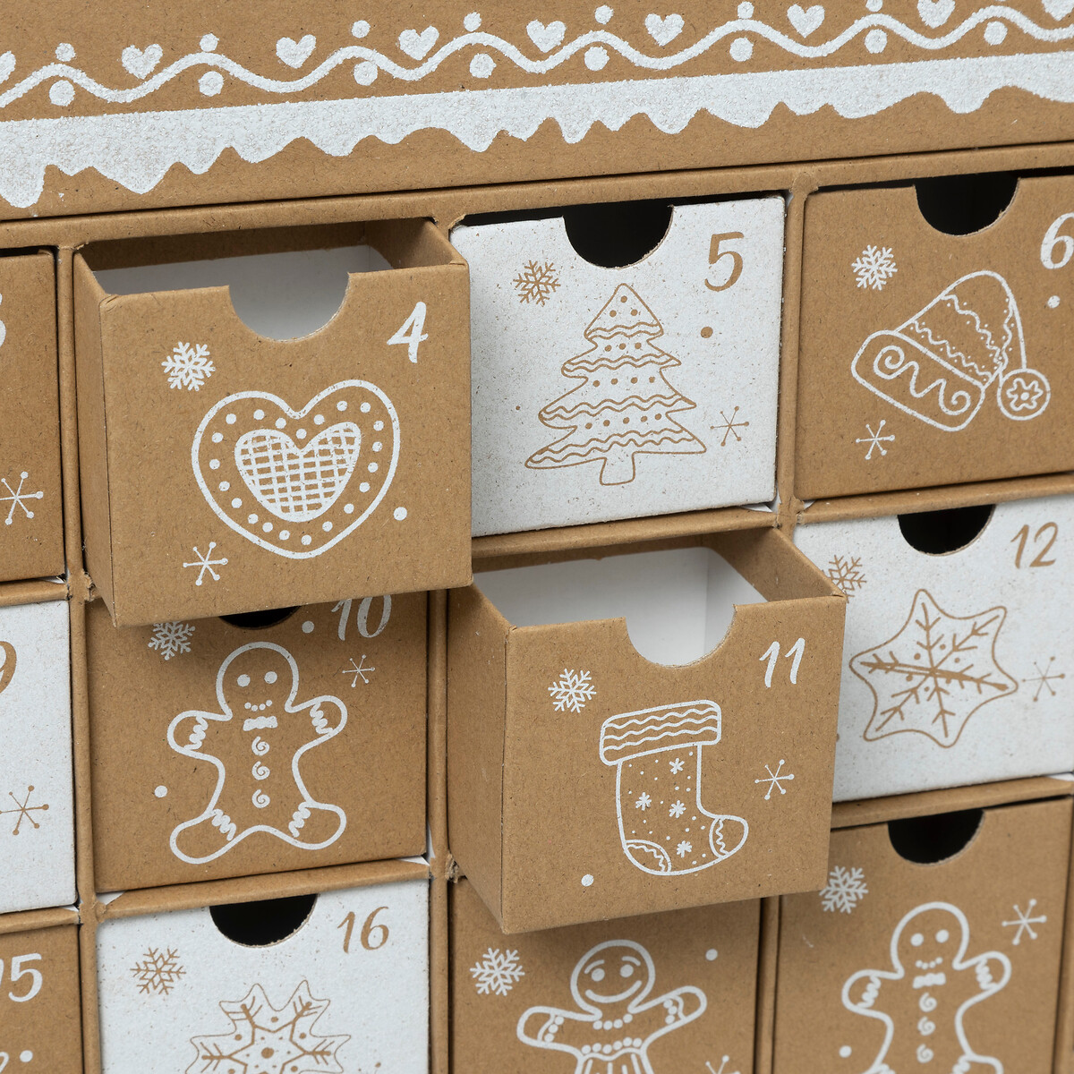 Calend&aacute;rio do advento casinha de gengibre
