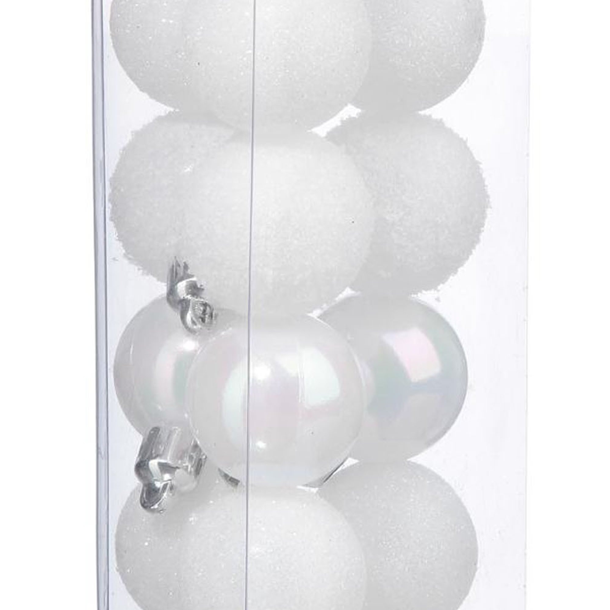 Conjunto de 18 bolas de natal brancas decoradas