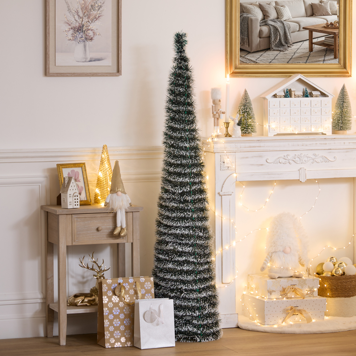 &Aacute;rvore de natal JOLLY POP verde com neve155cm