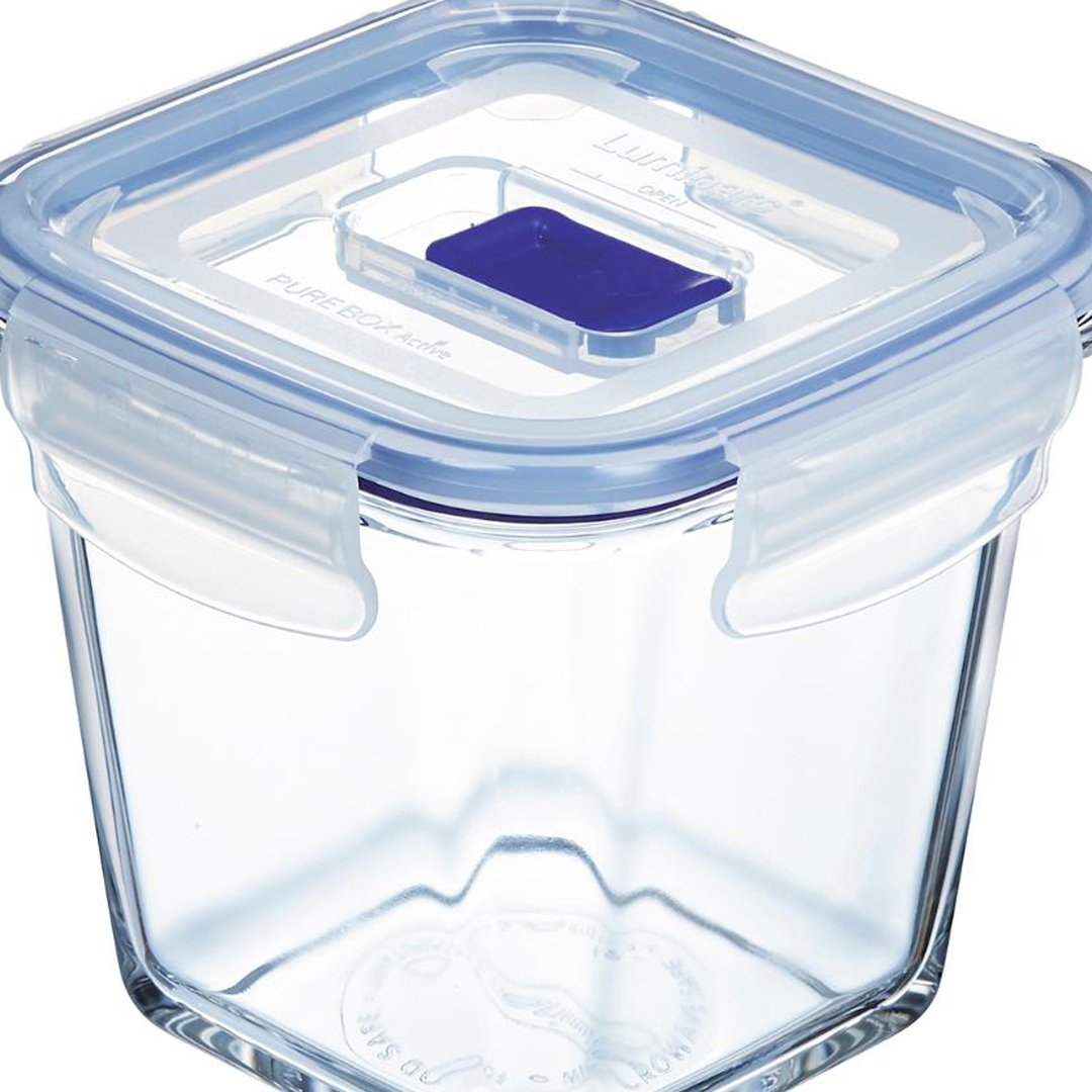 Caixa de vidro 75cl com tampa azul