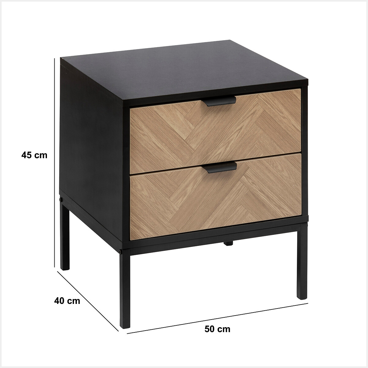 Mesa de cabeceira CHEVRONS preta