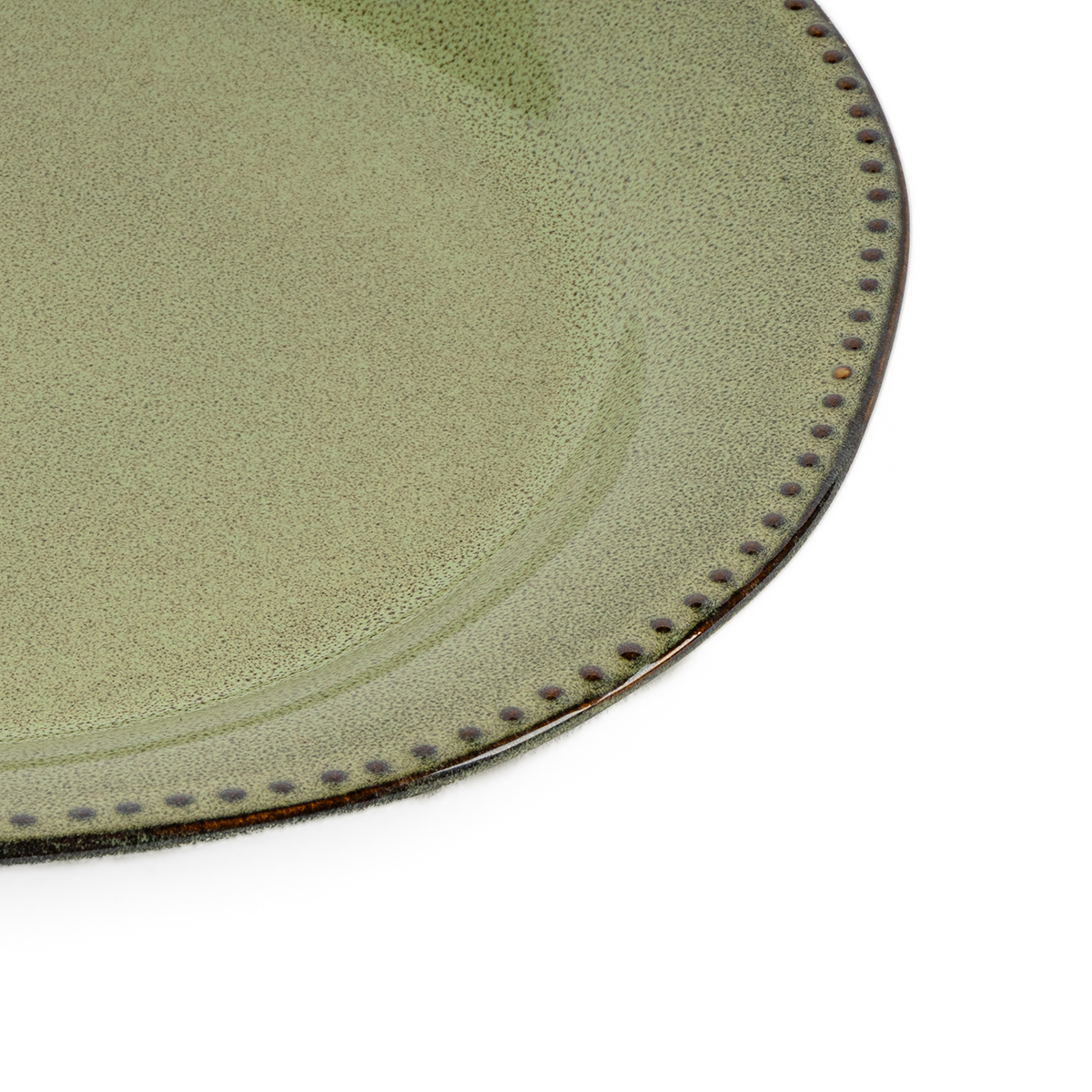 Prato raso CAPRI verde em cerâmica 27cm,  Prato raso CAPRI verde em cerâmica 27cm