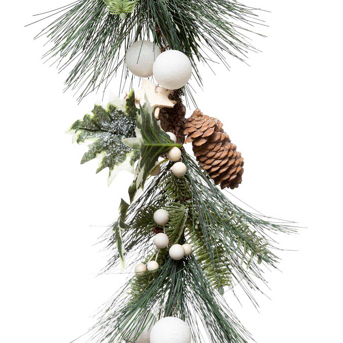 Grinalda de pinheiro com pinhas e bagas 1m,  Grinalda de pinheiro com pinhas e bagas 1m