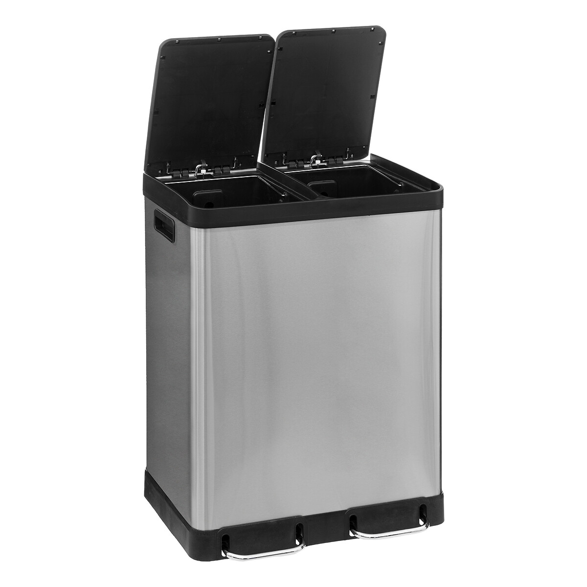 Balde do lixo com pedal ARIANE prateado 30l+30l