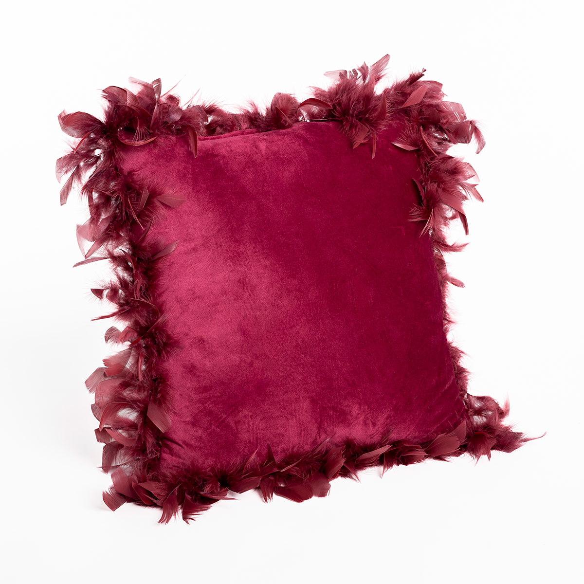 Almofada bordeaux em veludo 40x40cm