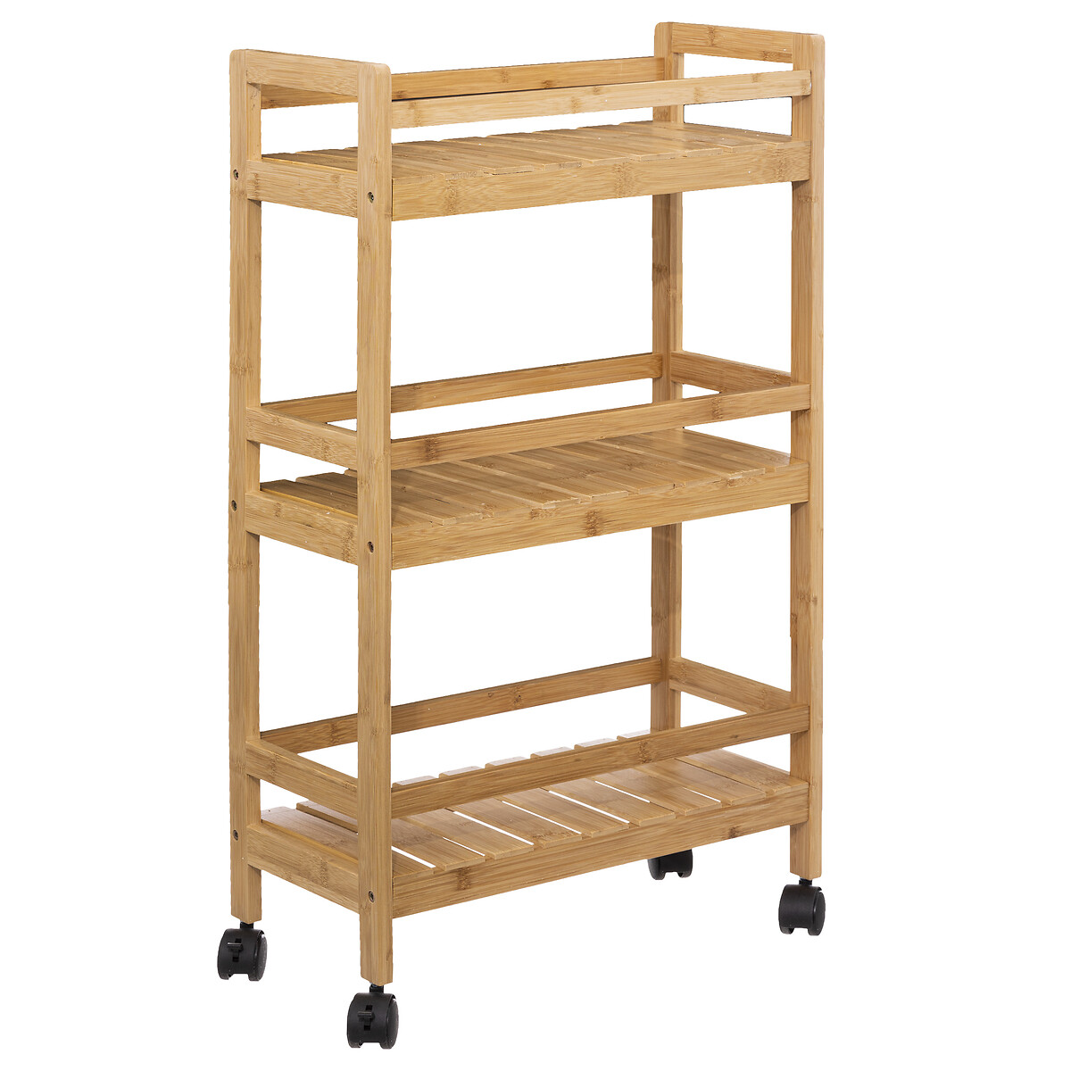 Trolley de cozinha em bambu com 3 prateleiras