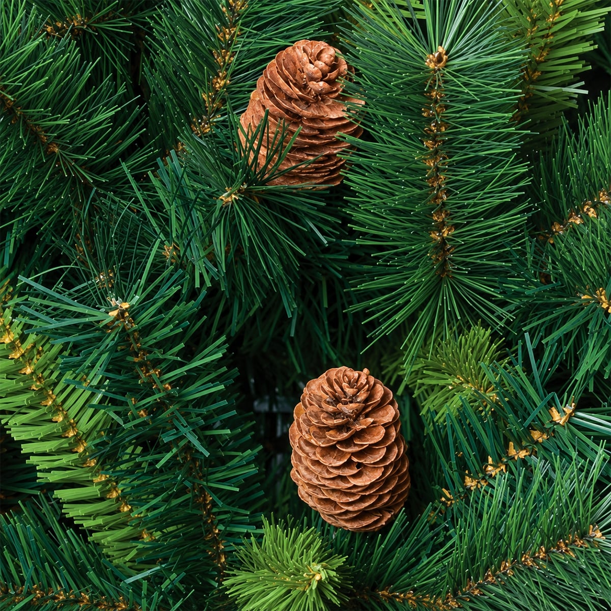 &Aacute;rvore de natal ROYAL MAJESTIC verde com pinhas 210cm