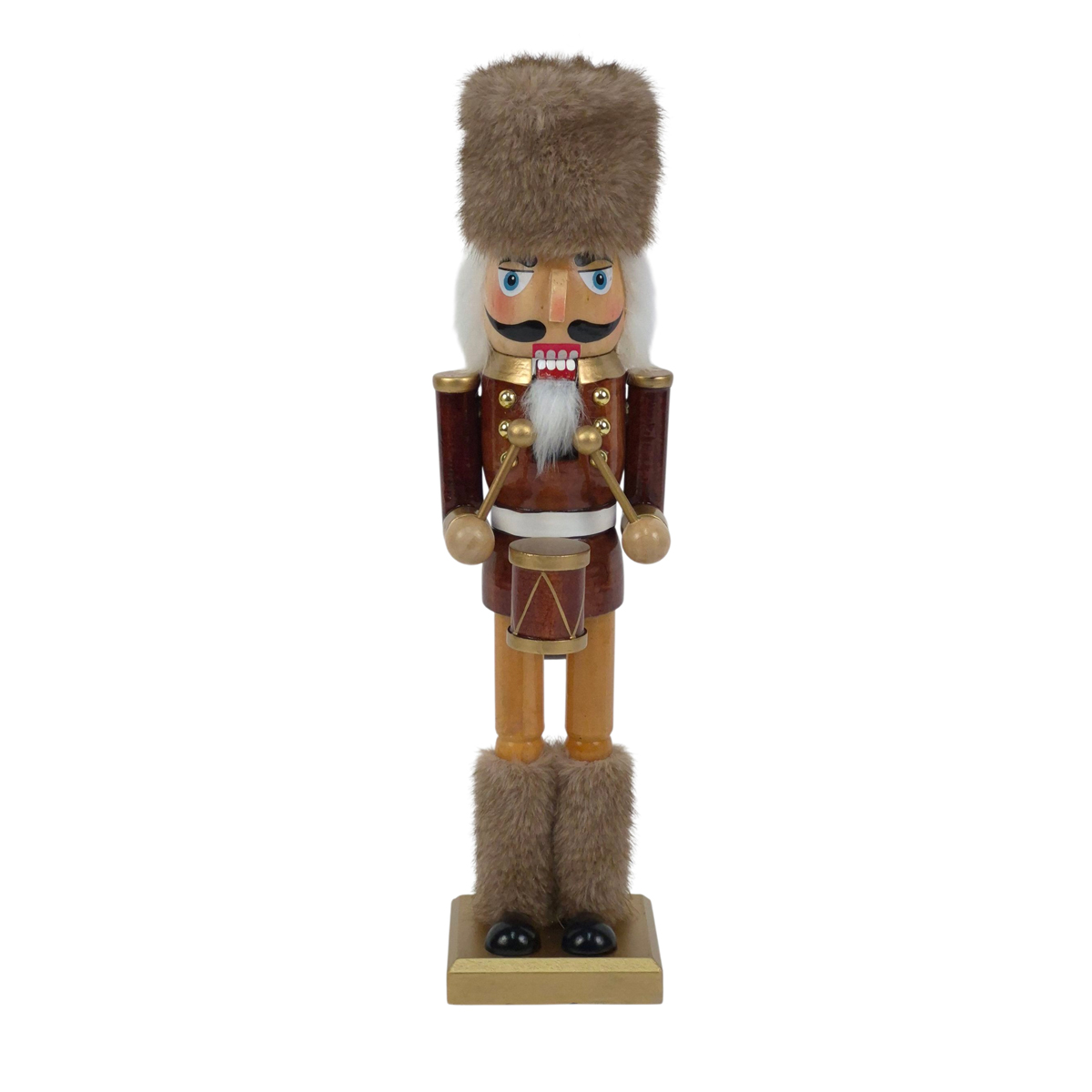 Figura soldado de chumbo em madeira 36x9x9cm