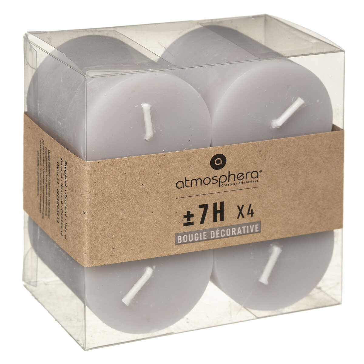 Conjunto 4 velas r&uacute;sticas taupe
