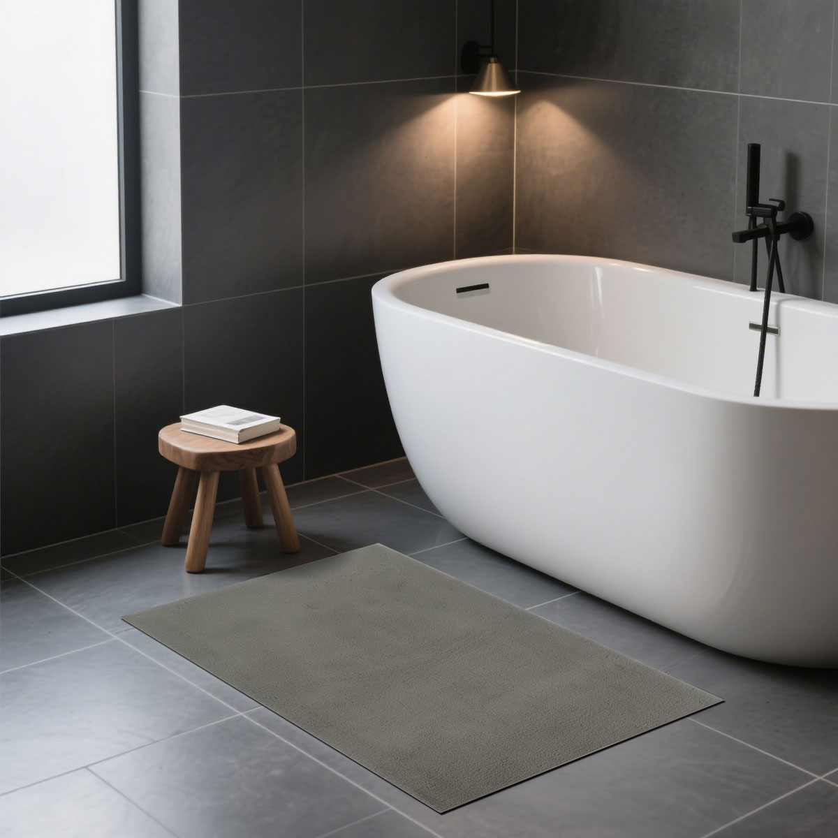 Tapete wc ZARIA cinza 50x80cm