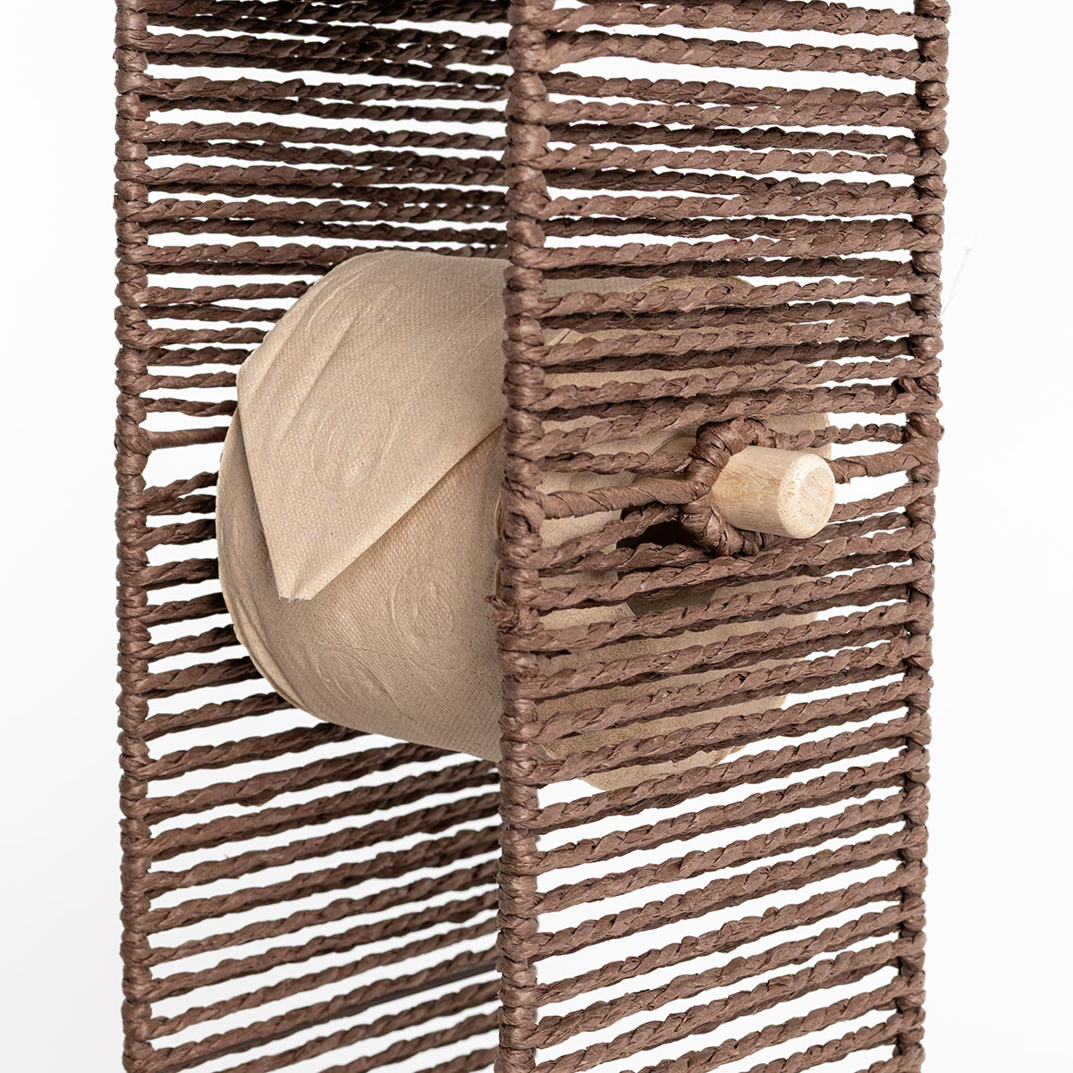 Porta rolos wc castanho em corda