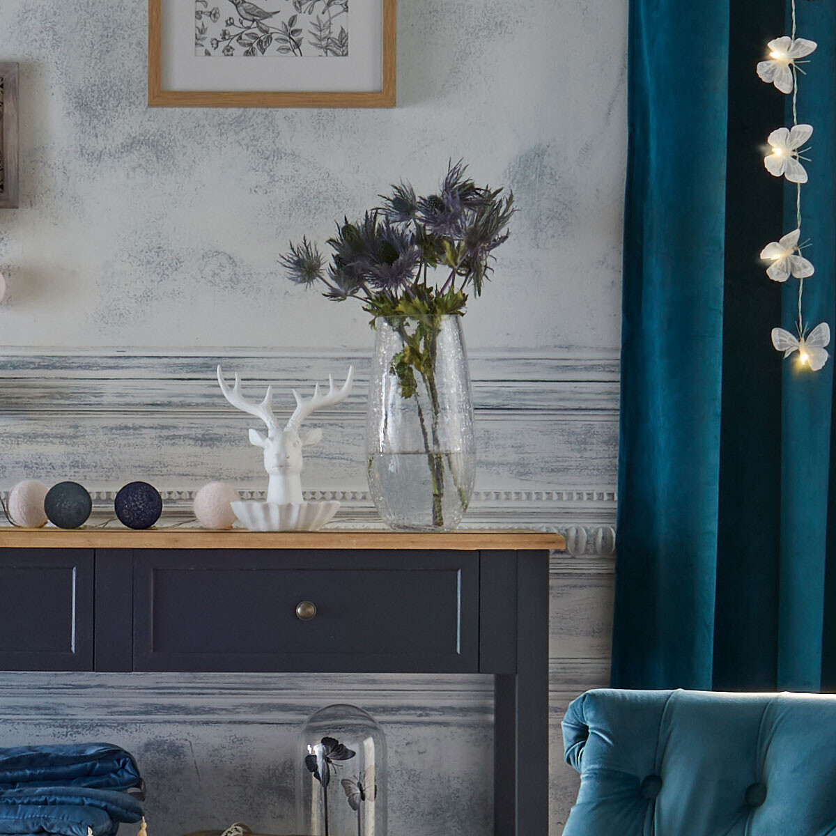 Jarra de vidro cilíndrica CRAQUELE 27cm