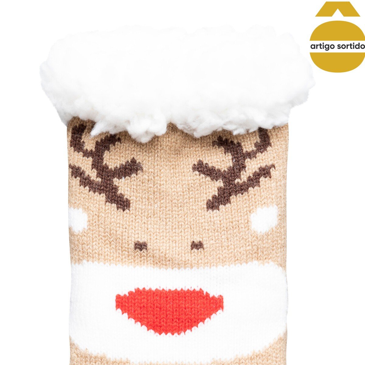 Meias com figuras natal&iacute;cias para crian&ccedil;a