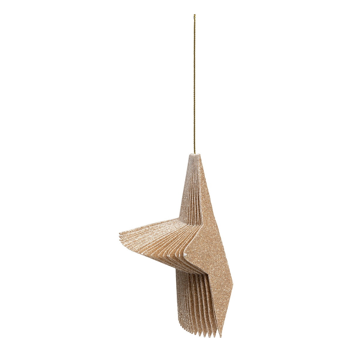 Pendurante de orig&acirc;mi em forma de estrela dourada 14cm