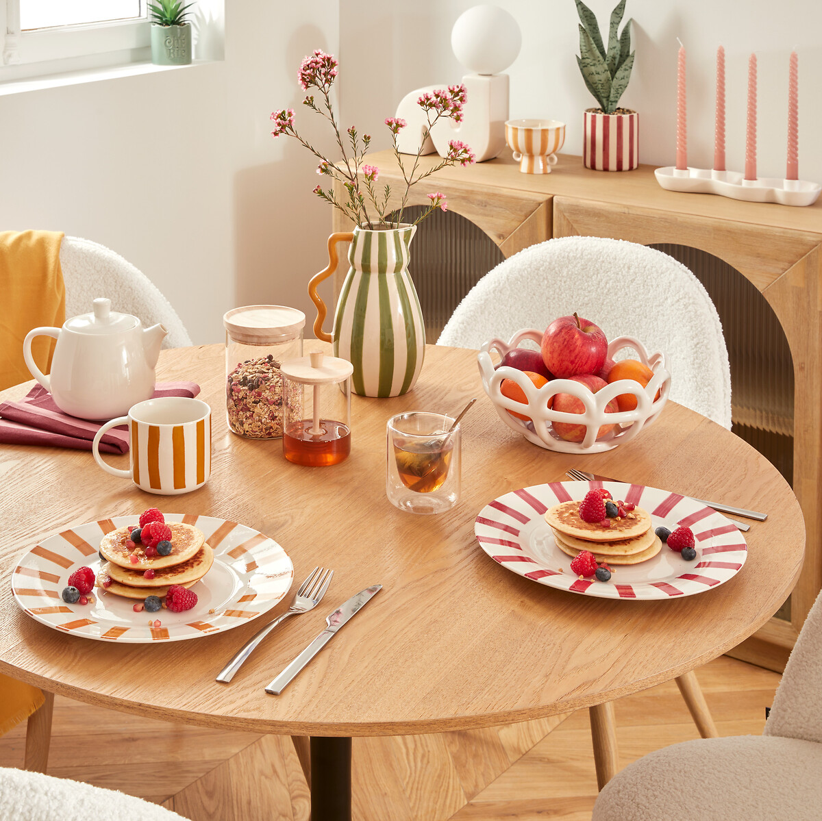 Prato raso CHERI amarelo em porcelana 27cm