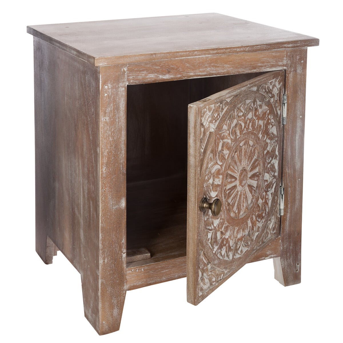 Mesa de apoio com 1 porta SHERIL castanho