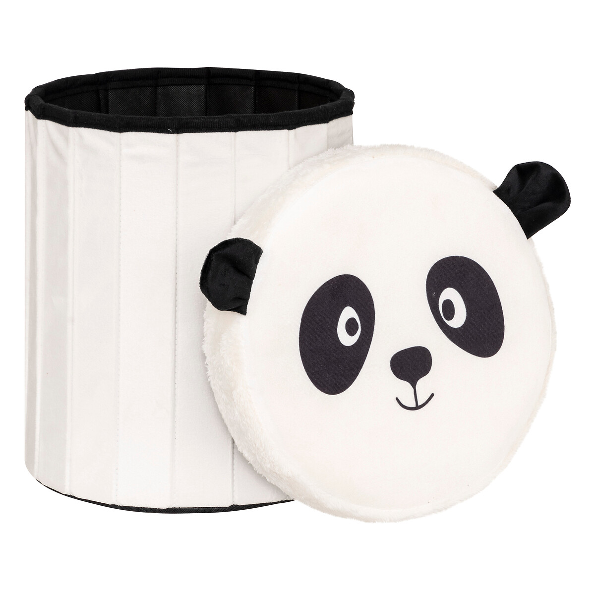 Pufe panda com arruma&ccedil;&atilde;o