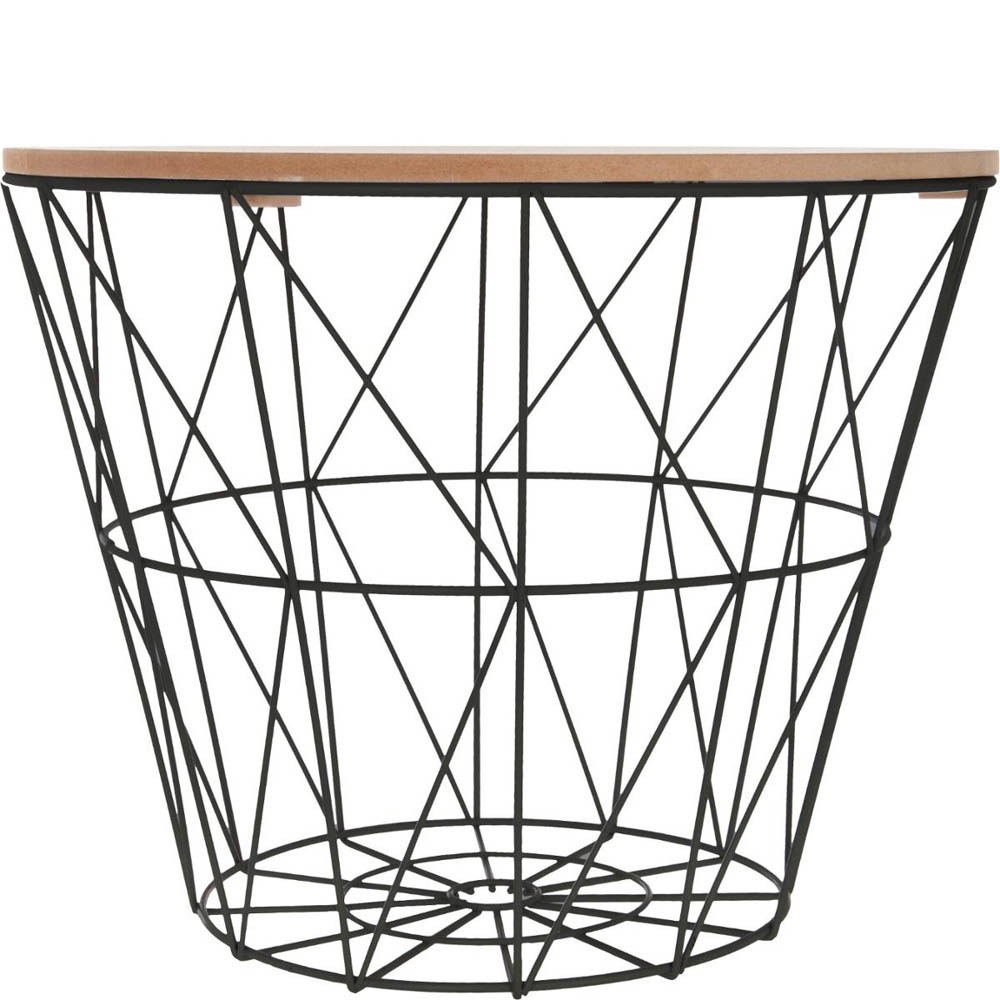 Mesa de apoio KUMI preta 38cm