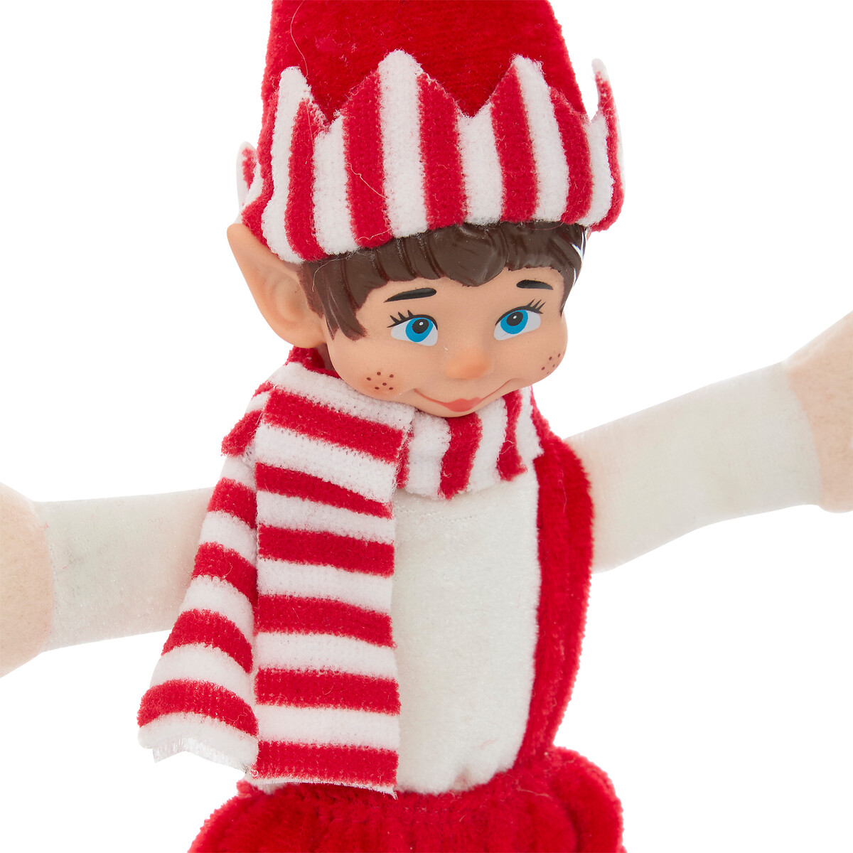 Figura Elfo com gorro de riscas 30cm