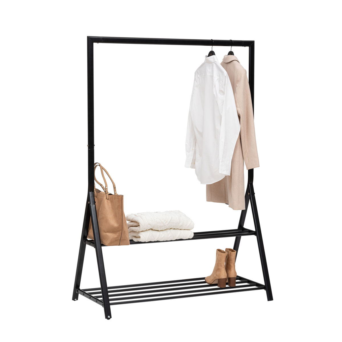 Cavalete ATHENA preto com 2 prateleiras