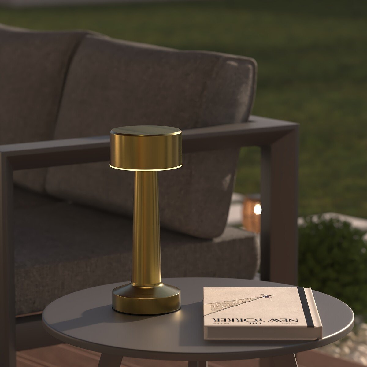 Candeeiro Exterior USB Halto Inox Dourado