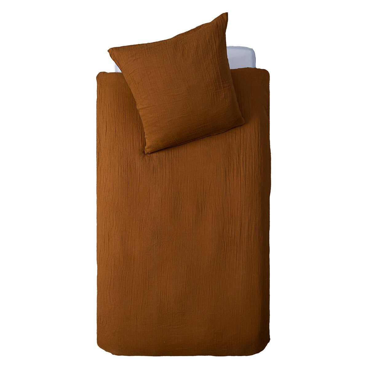 Capa de edredão e capa de almofada gaze terracota 140x200cm