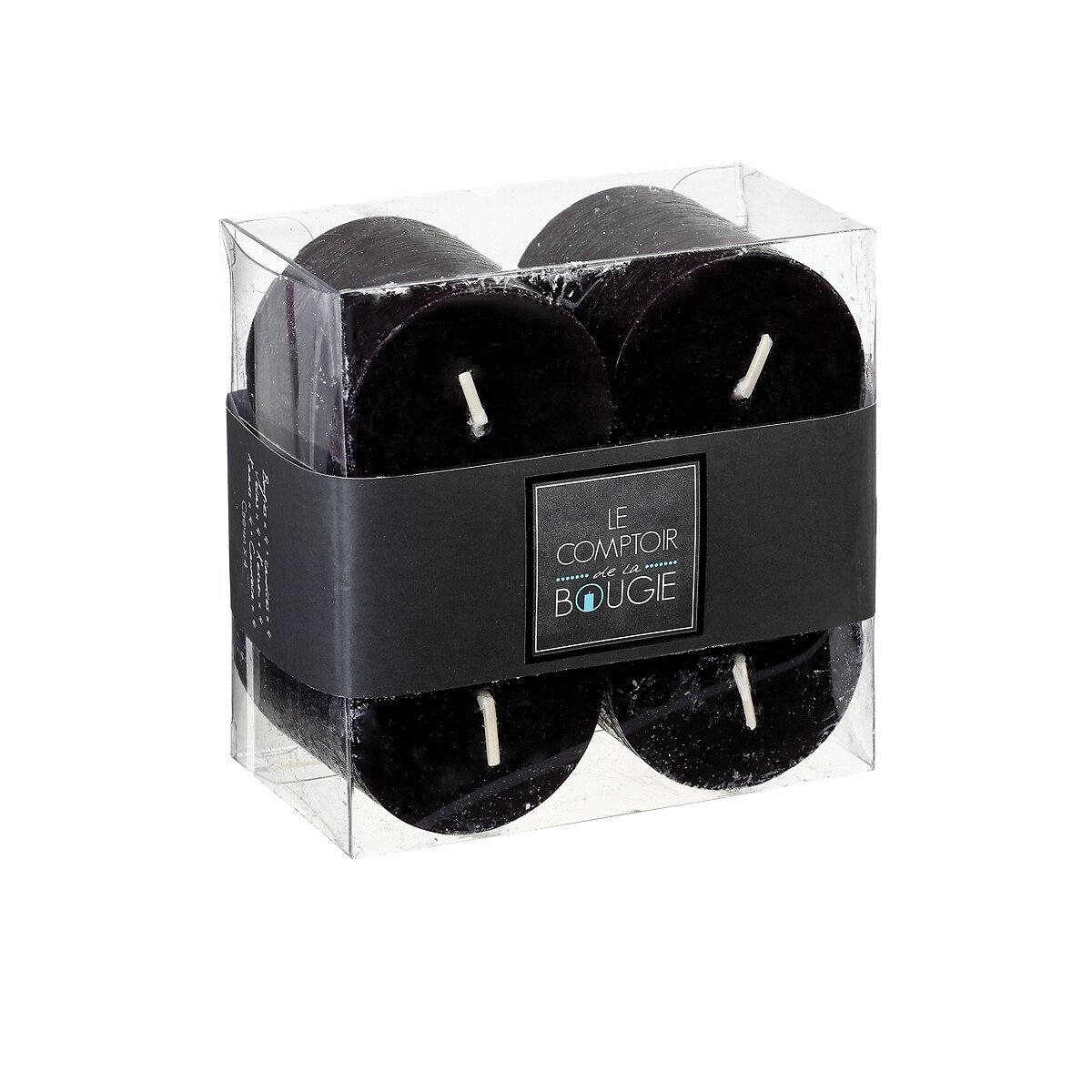 Conjunto 4 velas r&uacute;sticas preto