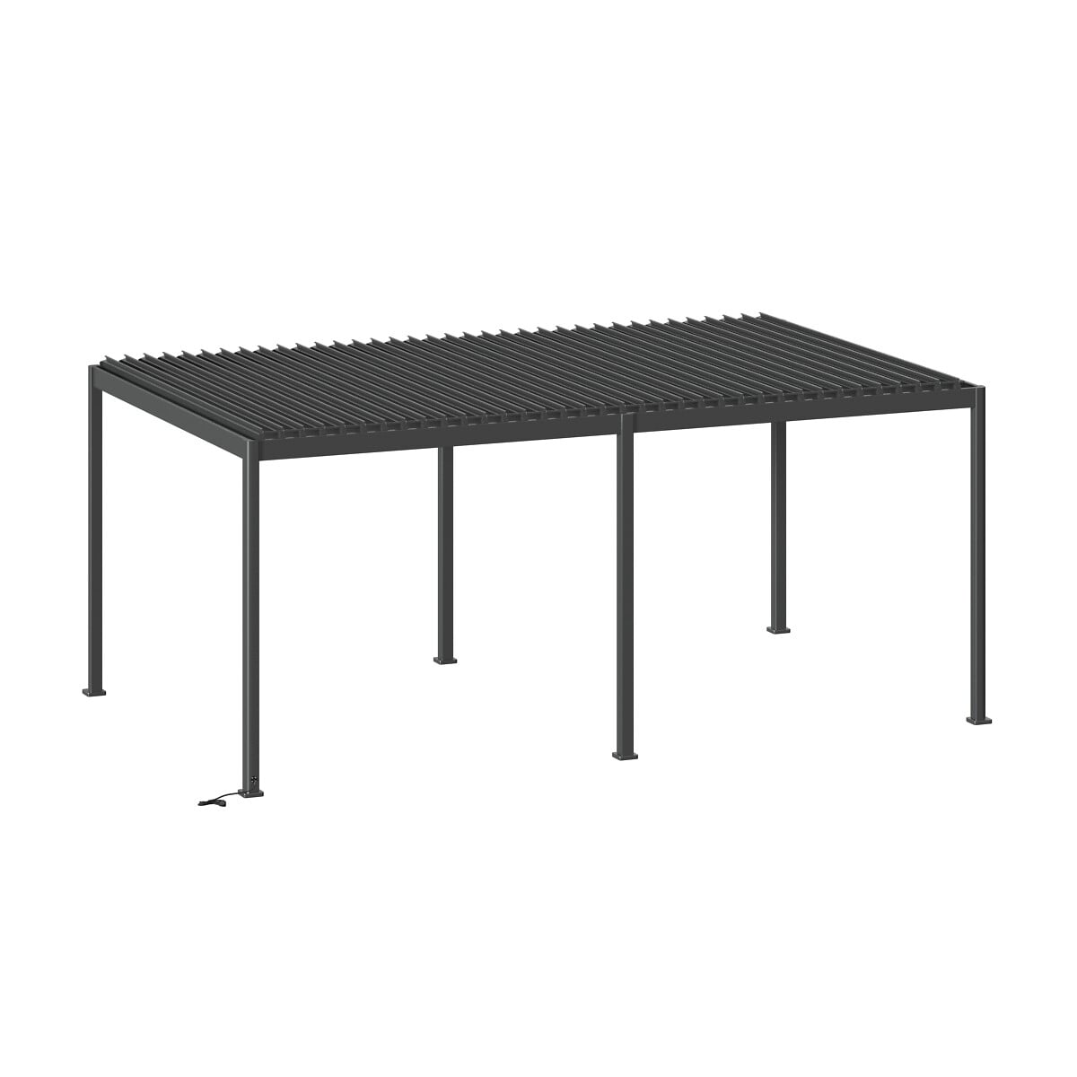 P&eacute;rgola &Eacute;VORA cinza graphite em alum&iacute;nio 3,6x6m