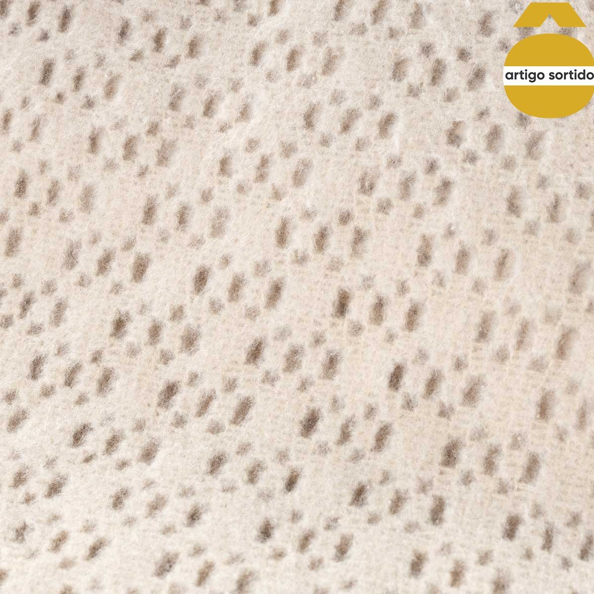 Manta com franjas bege 180x200cm