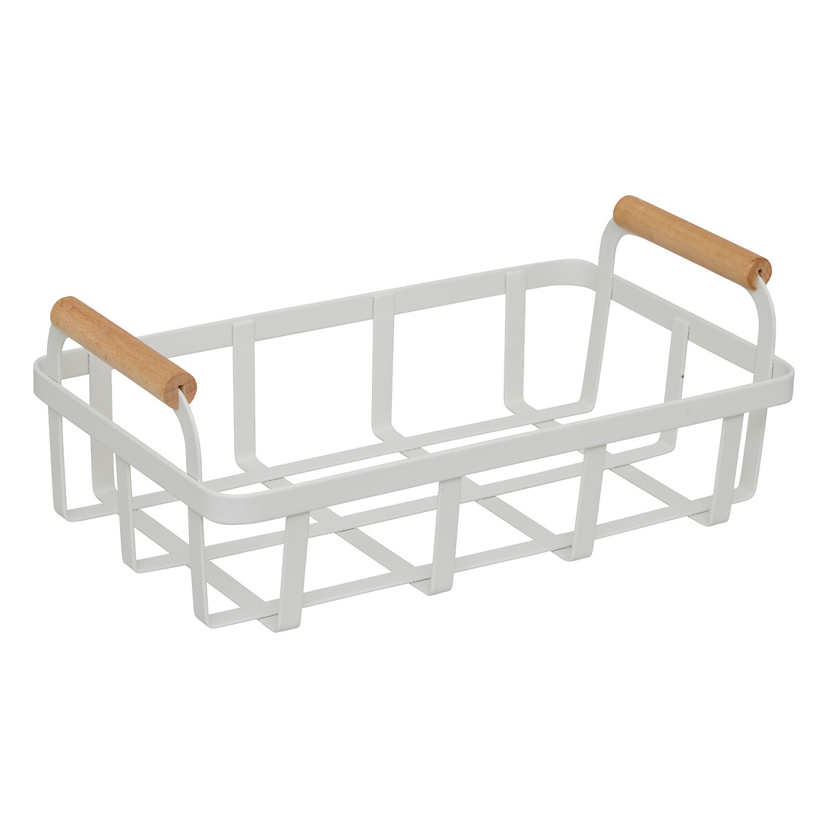 Cesto de p&atilde;o branco em madeira pinho e metal