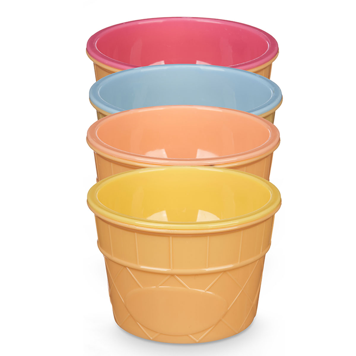 Conjunto de 4 ta&ccedil;as de gelado com colher