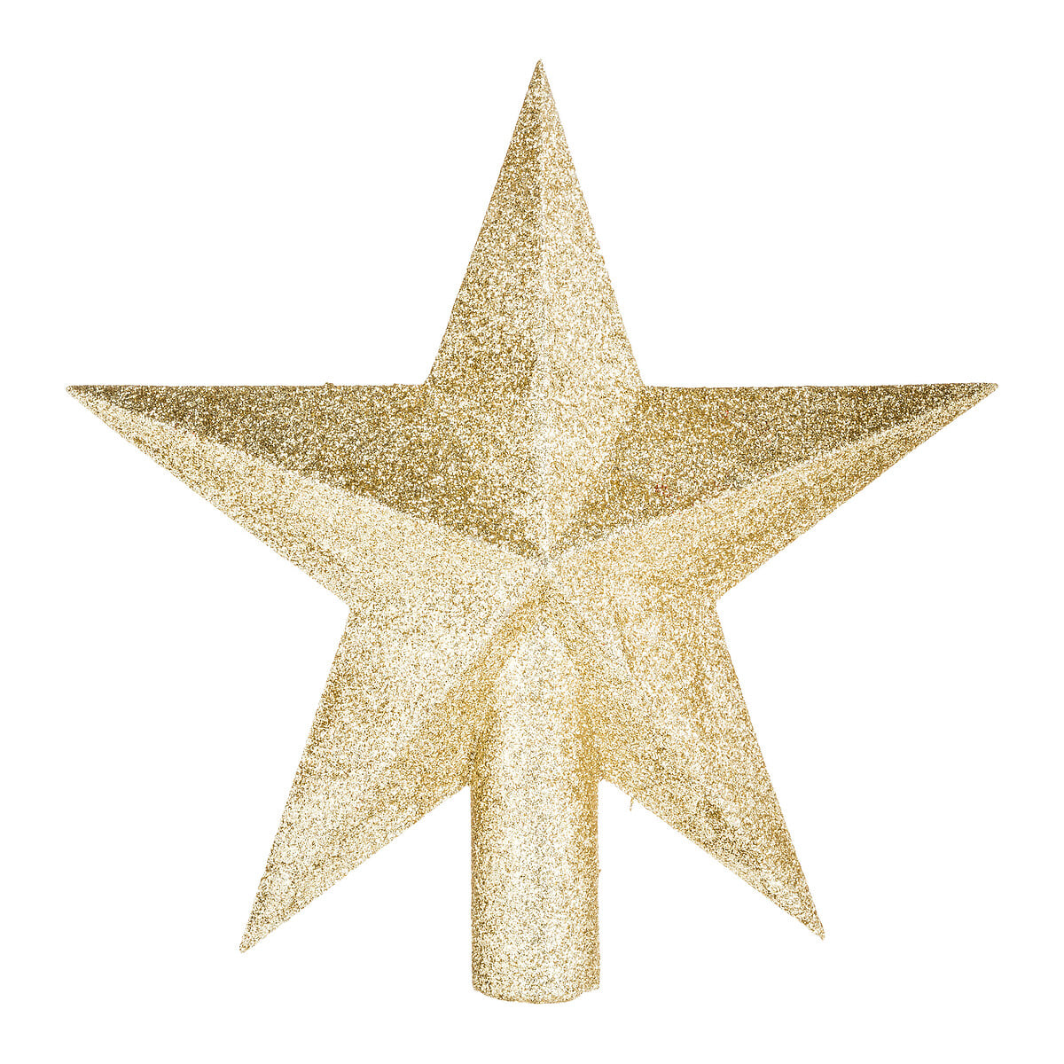 Estrela dourada com glitter para topo de &aacute;rvore