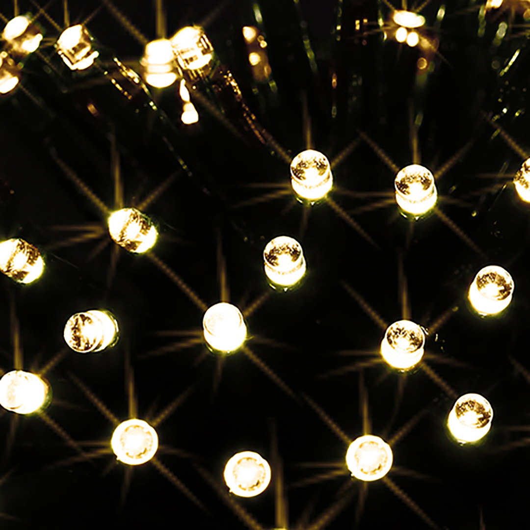 Série luminosa de natal branco quente 200 leds 20m