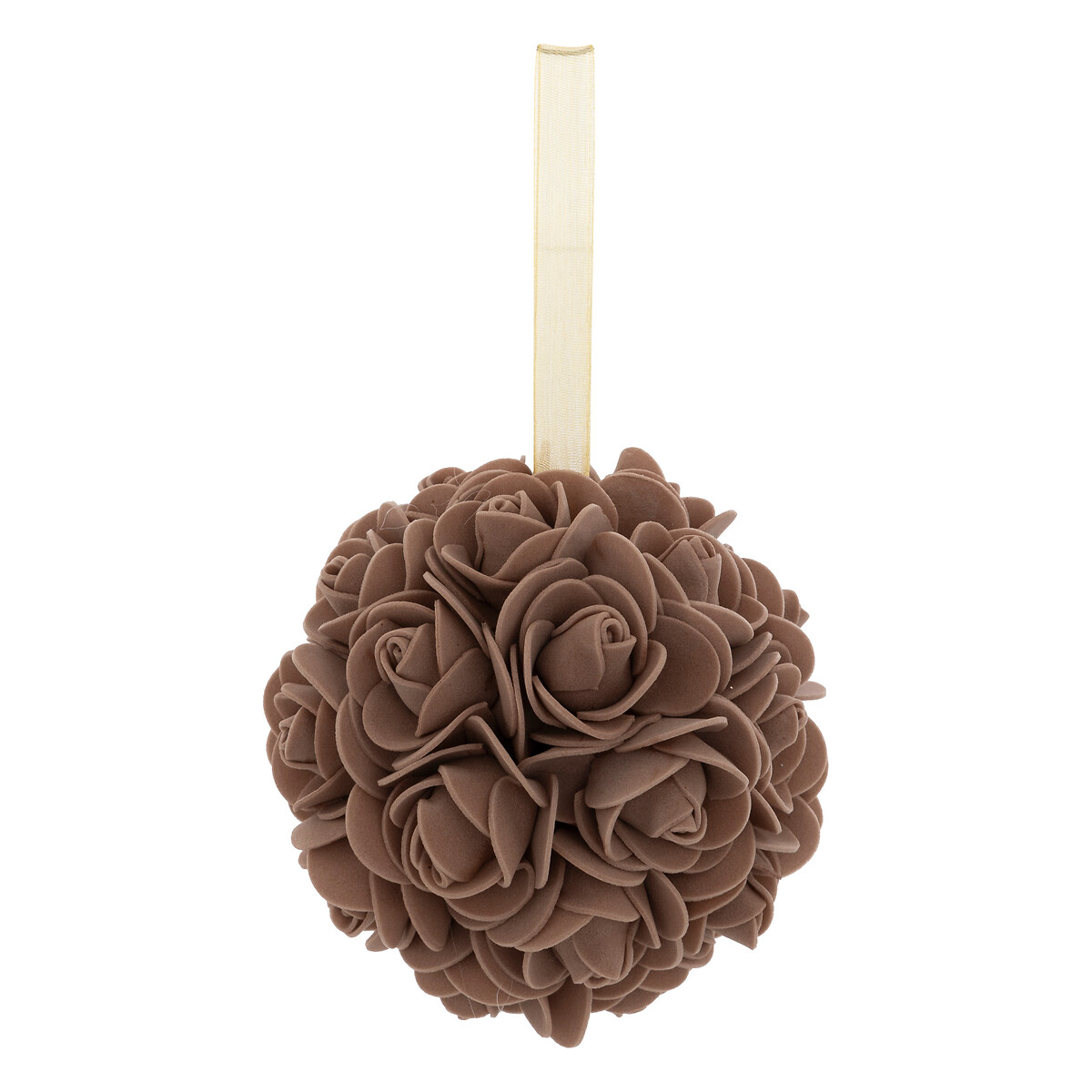 Bola de natal flores castanho 10cm