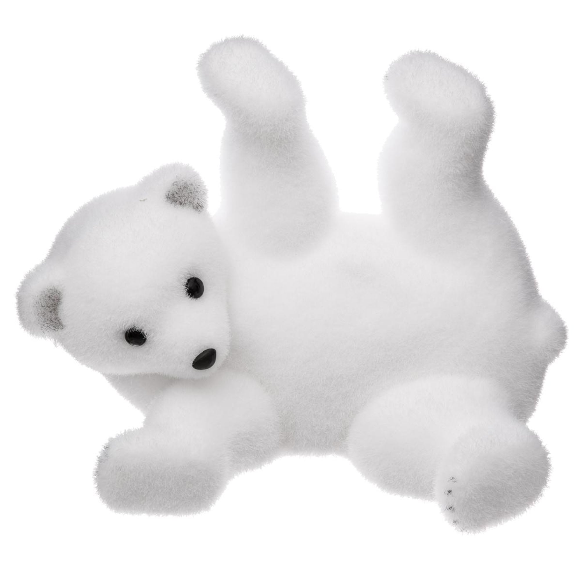 Urso polar branco deitado