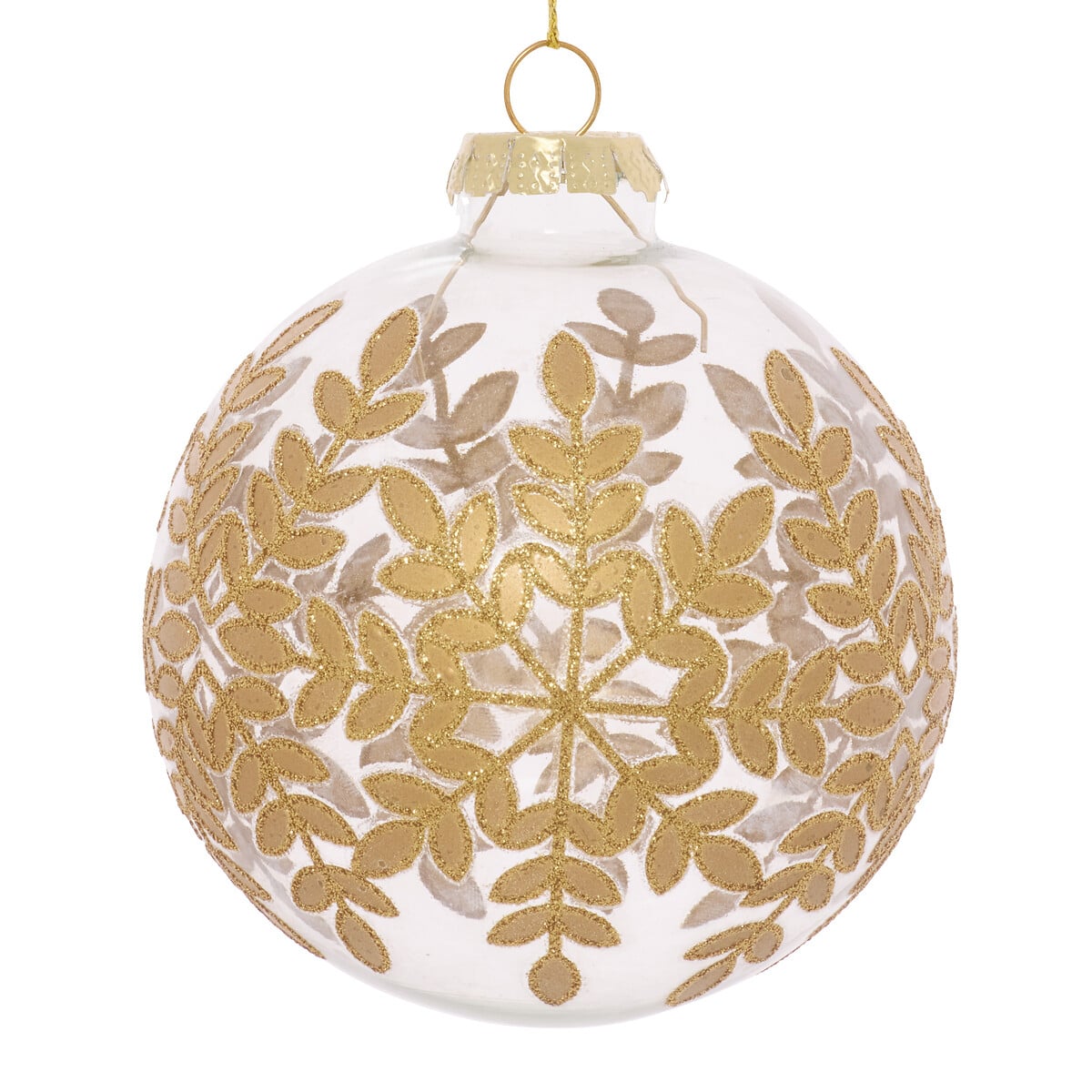 Bola de natal arabescos dourado 8cm