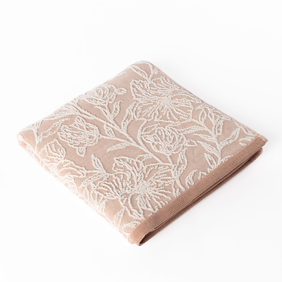 Toalha len&ccedil;ol de banho SAVANA salm&atilde;o e cru 100x150cm