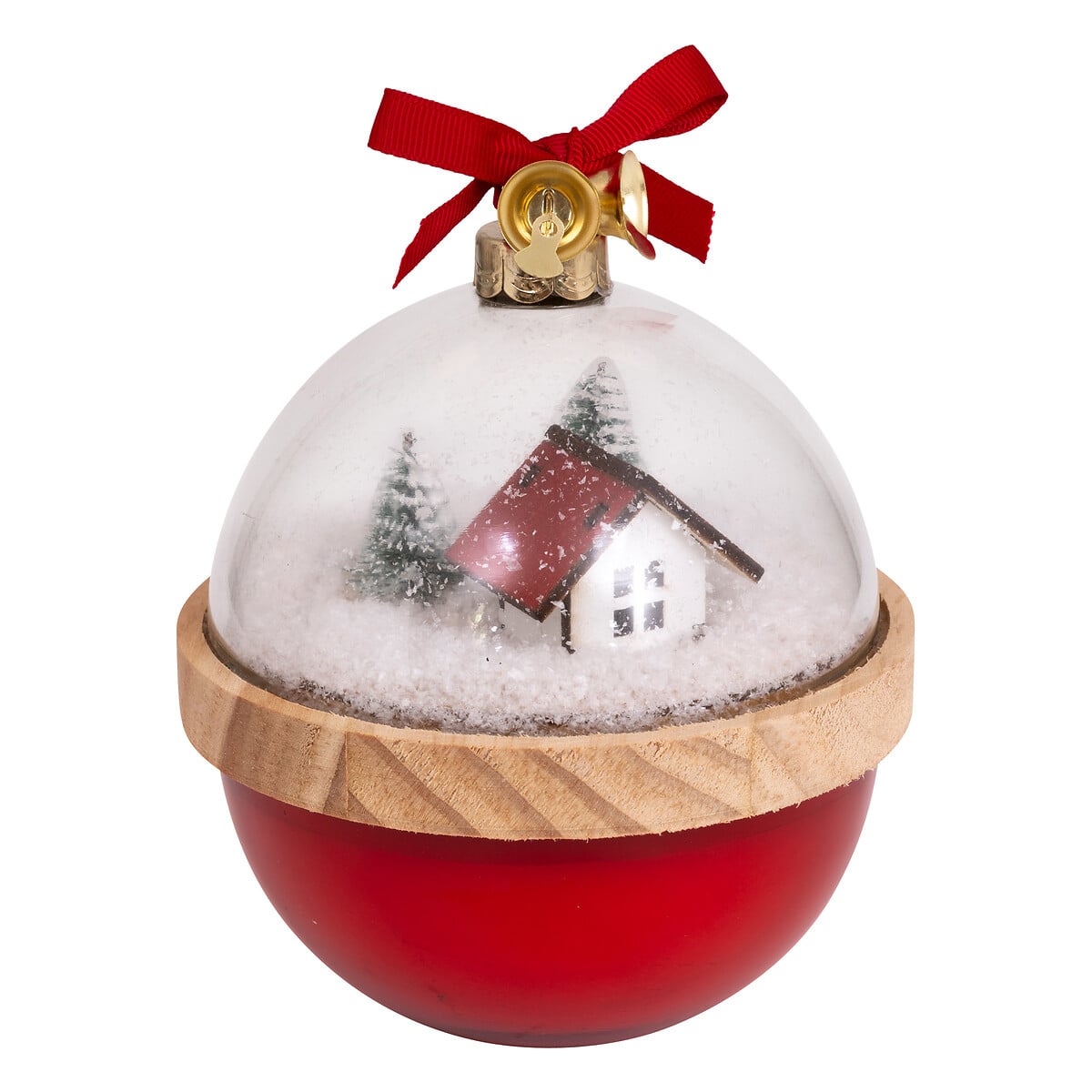 Vela perfumada bola de natal com neve
