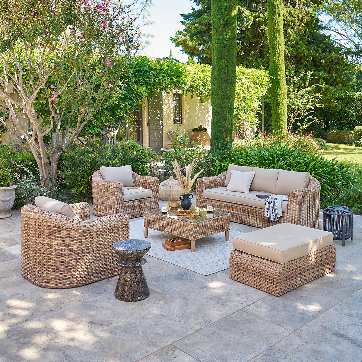 Conjunto de jardim MOOR&Eacute;A savana em rattan sint&eacute;tico