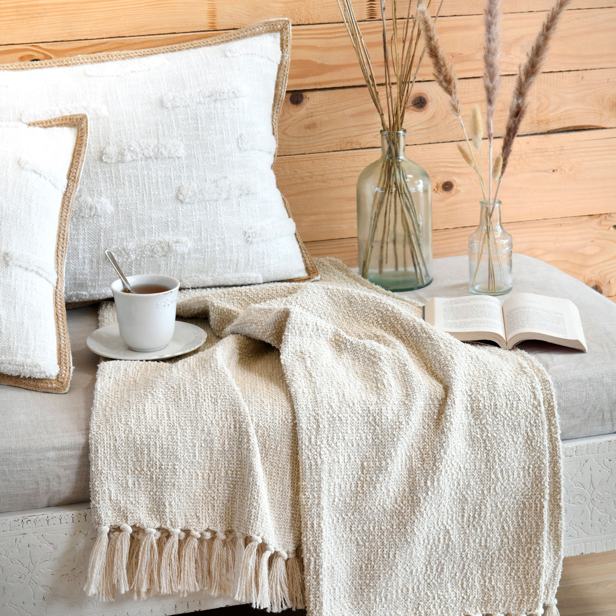 Manta JOSEPHA natural 125x150cm