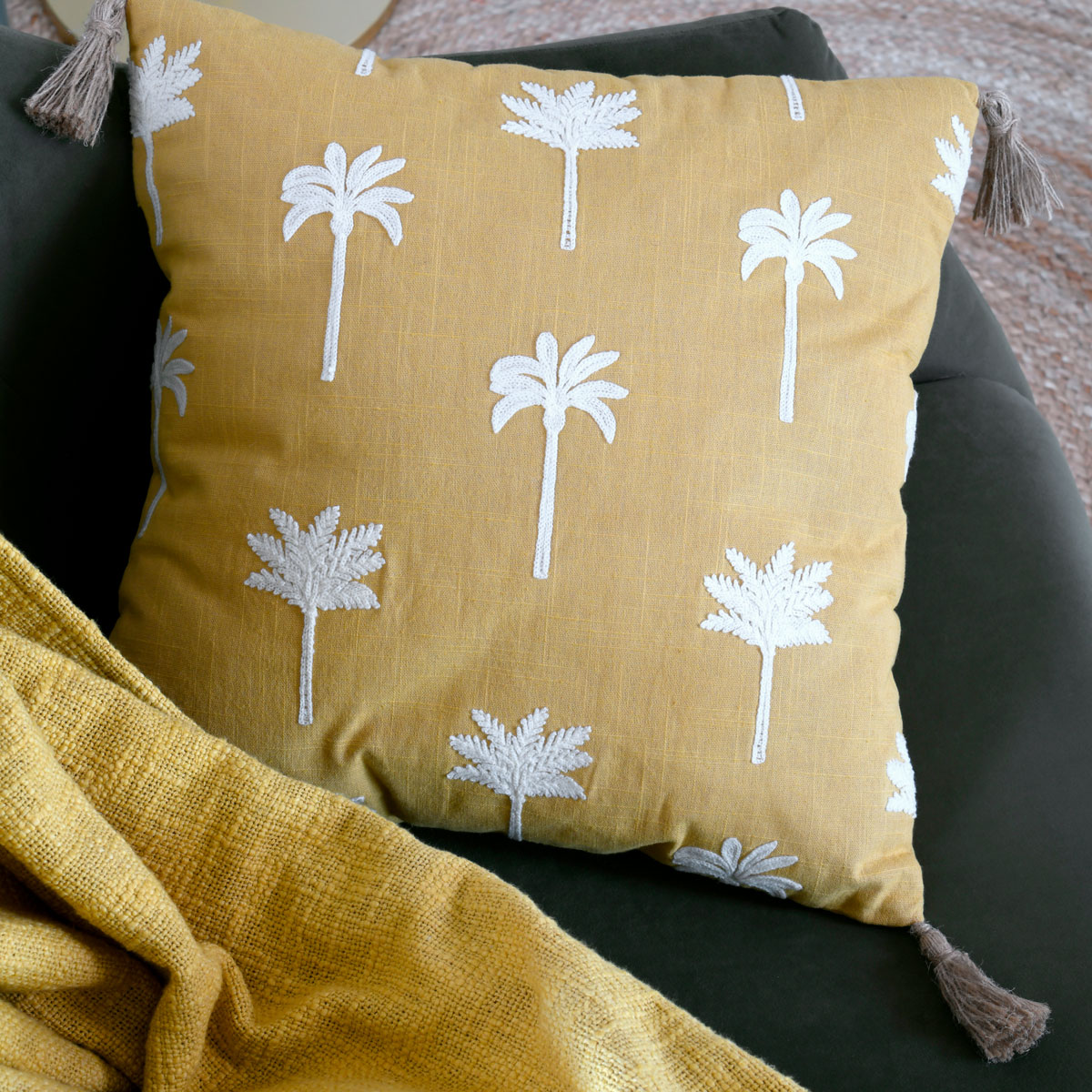 Almofada CASABLANCA amarela 40x40cm