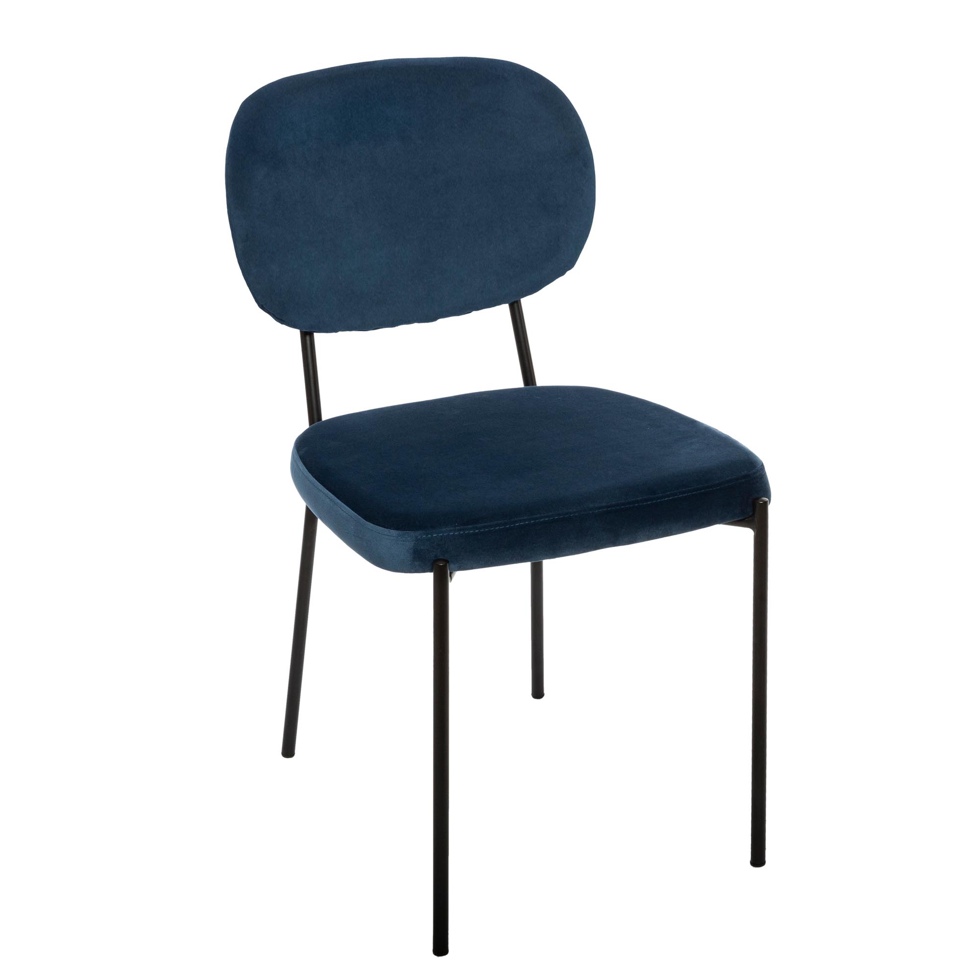 Cadeira Azul Em Veludo Talia 46X56X82Cm 