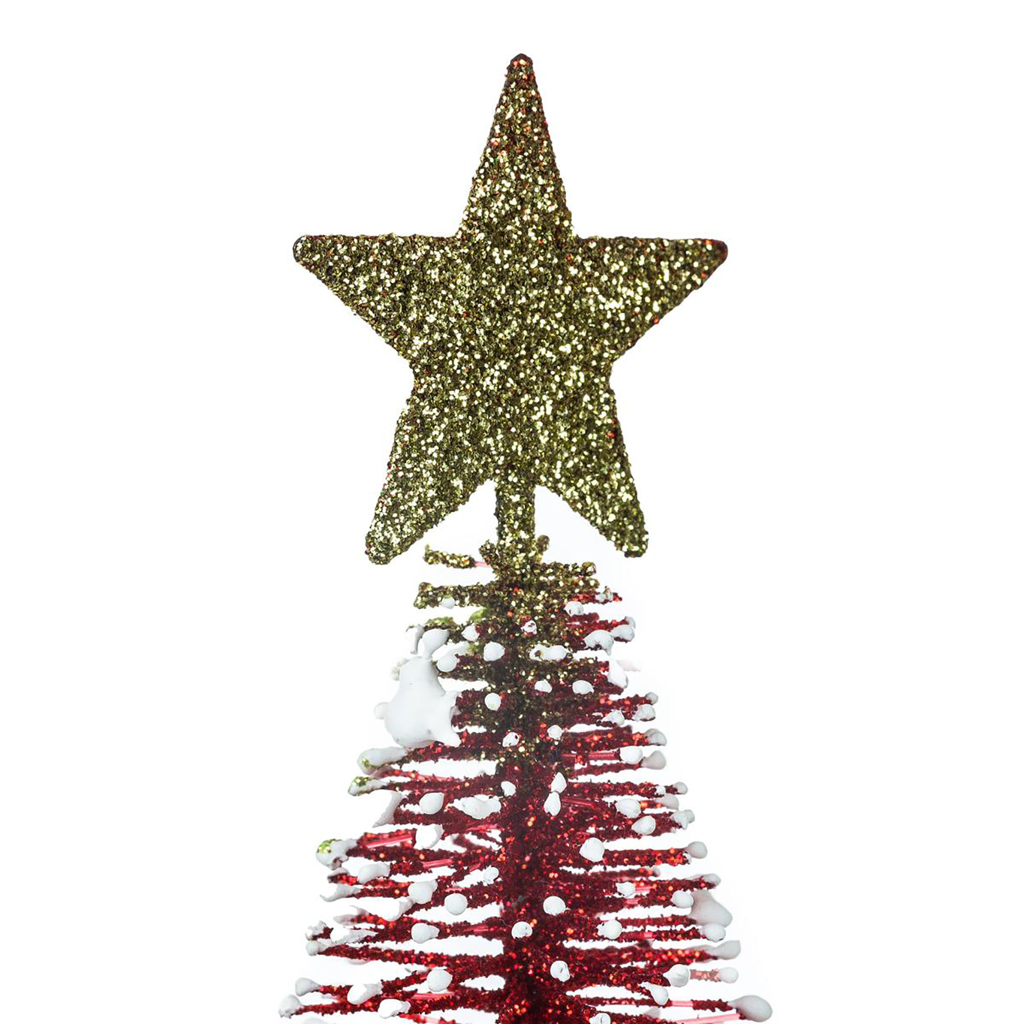 &Aacute;rvore de natal vermelha com estrela dourada