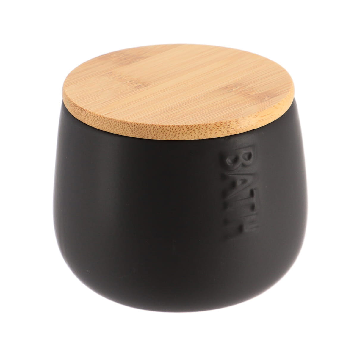 Pote wc BATH preto em dolomite e bambu