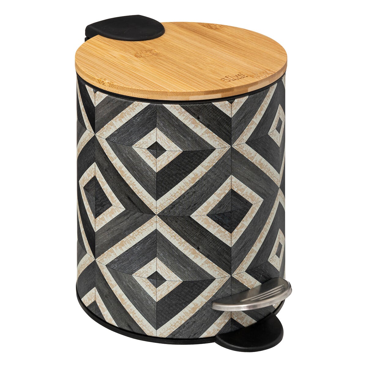Balde wc CANVAS metal e bambu 3l