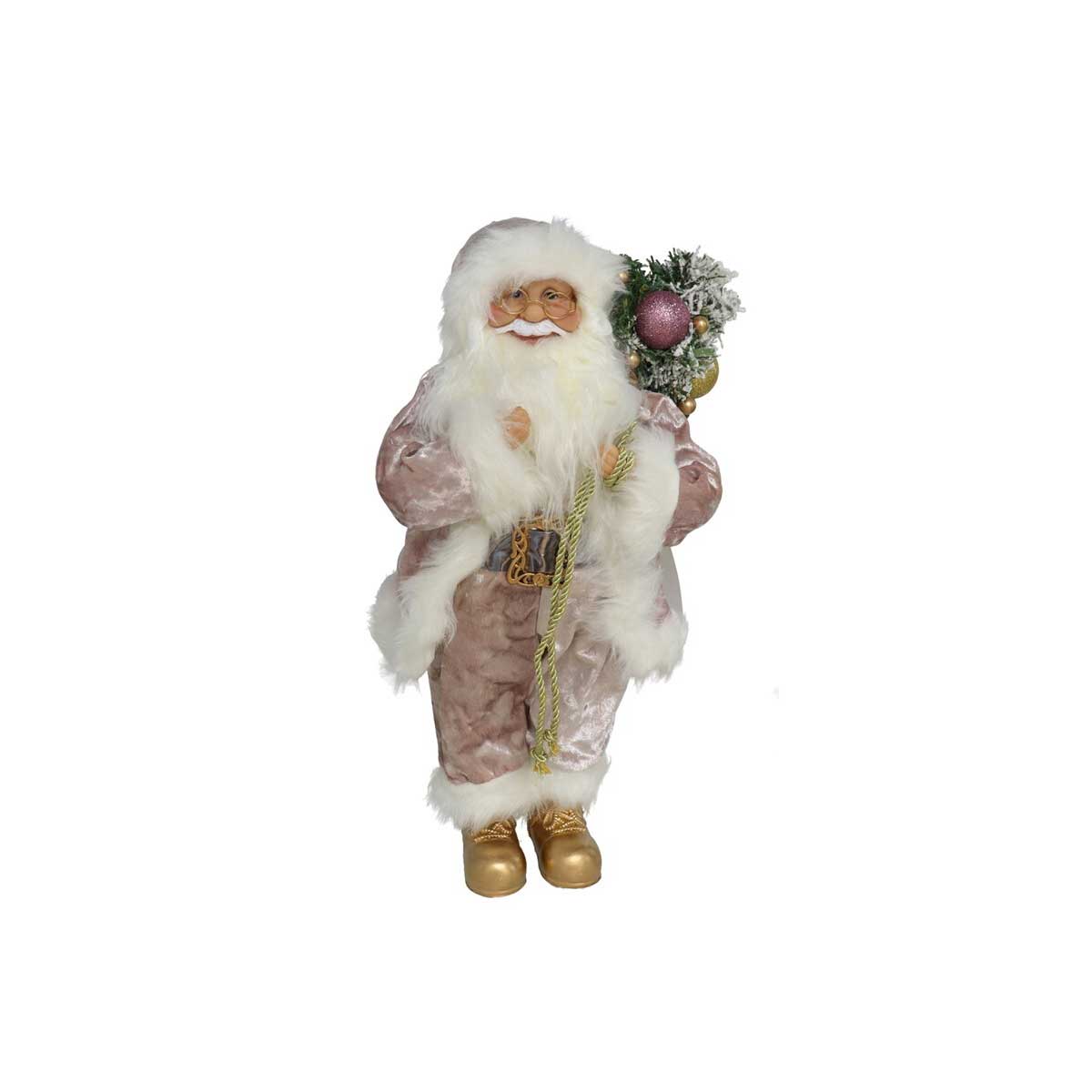 Pai natal com fato rosa 45cm