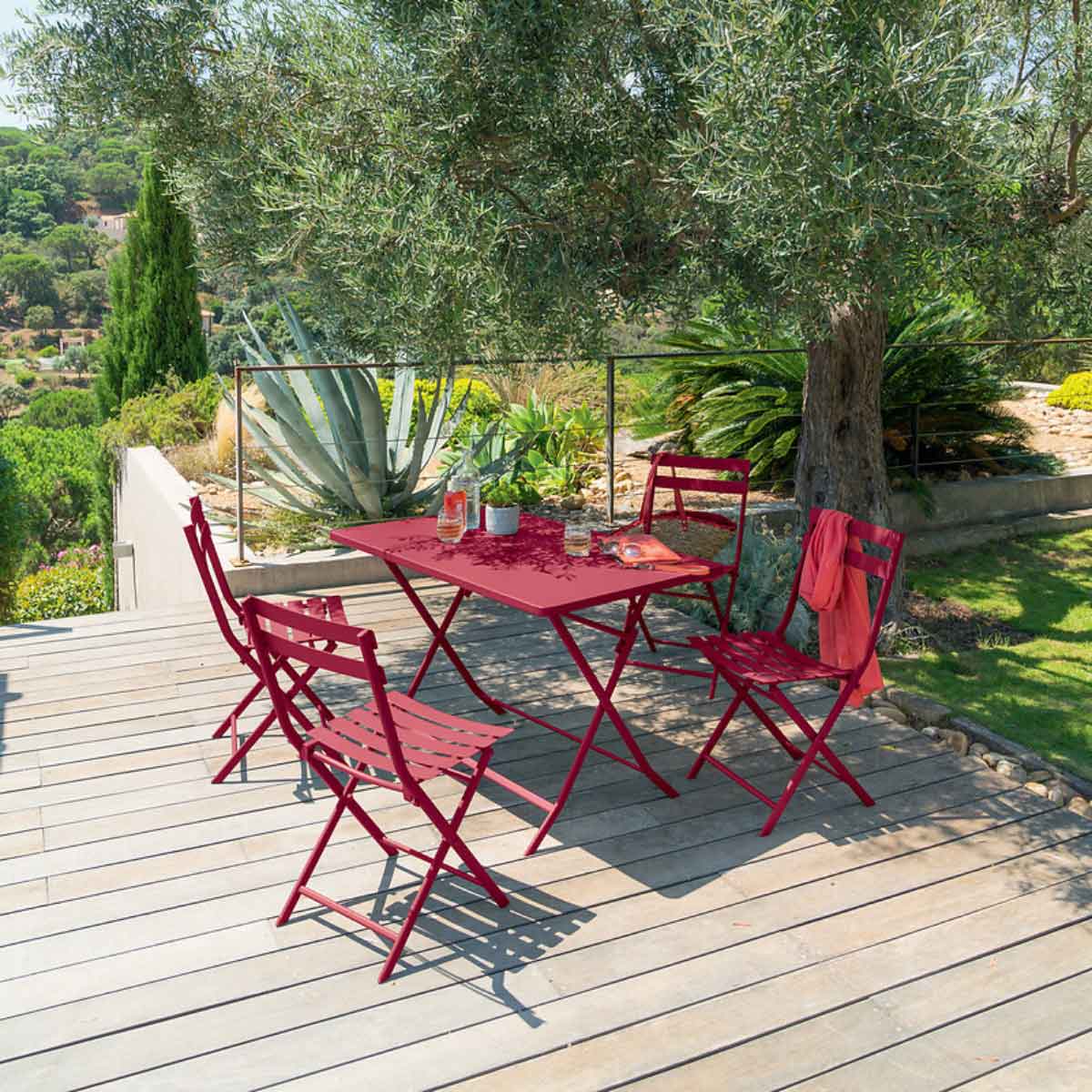 Mesa dobr&aacute;vel retangular GREENSBORO groselha